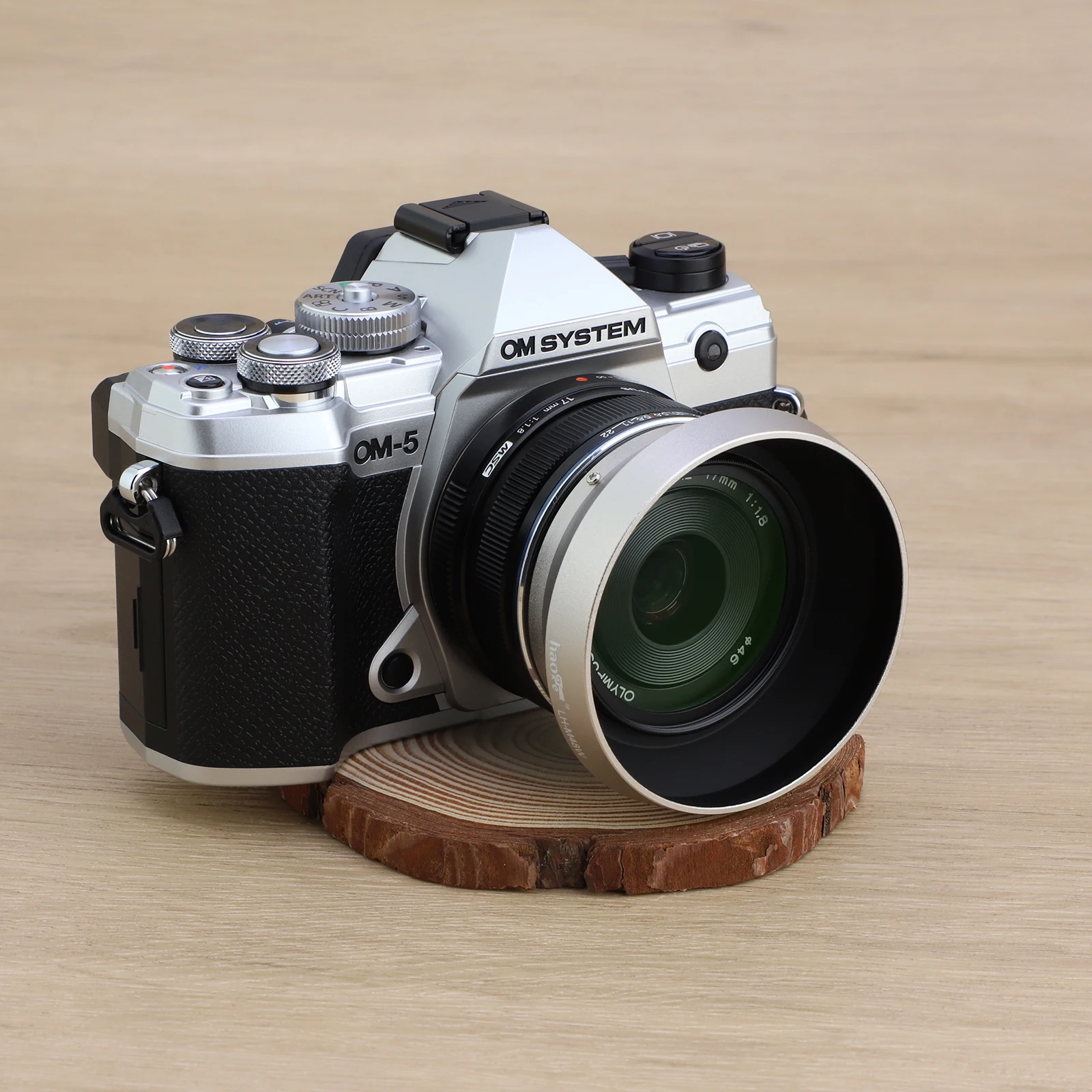 Haoge LH-M48W metalowa osłona przeciwsłoneczna odcień dla Olympus M.ZUIKO cyfrowy 17mm F1.8 obiektyw wymienić LH-48B srebrny
