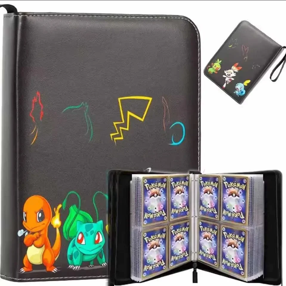 /NUOVO-- 400 pezzi *Poke monedito!! !Album Raccoglitore Tesserino PU Cerniera Album fotografico Porta carte Collezione di giocattoli Cartella Lettere Carte Hobby