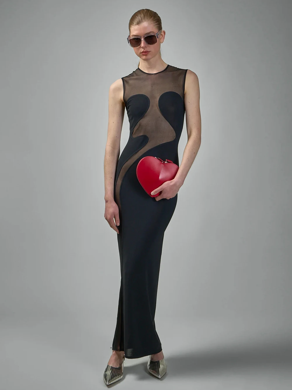 فستان سهرة أنيق شبكي مرقع بدون أكمام للحفلات والنوادي فستان مثير بمنظور ضيق ملابس صيفية لعام 2025 #2