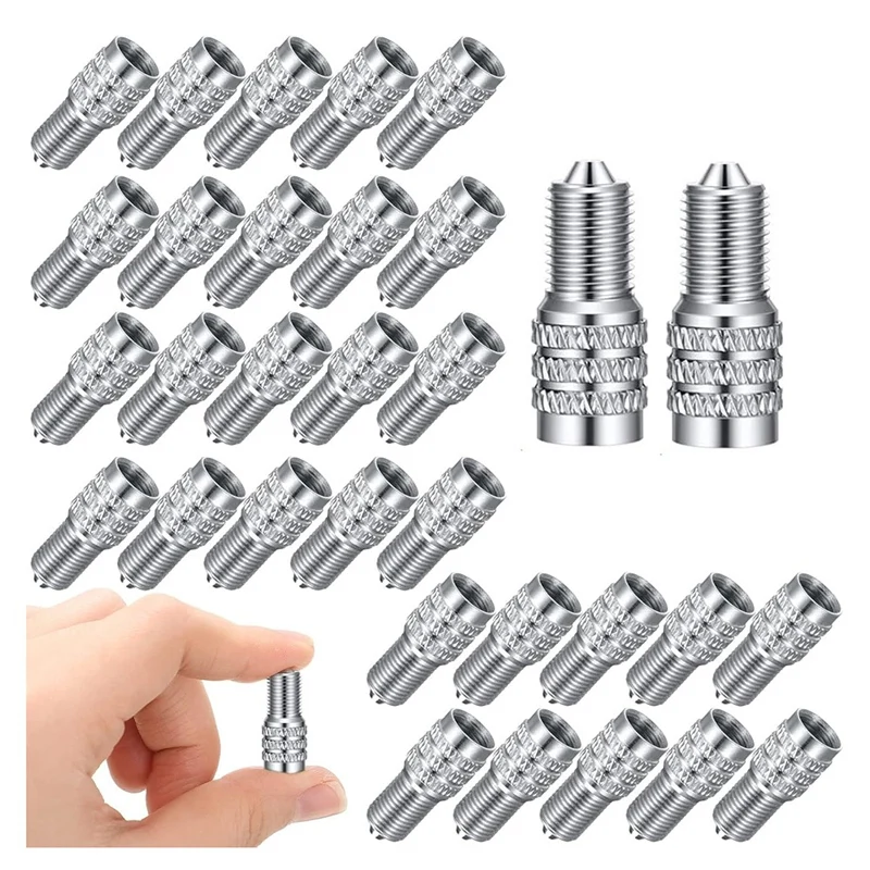 32 Pcs Double Seal Valve Stem Cap Inflate Tire Valve Caps Flow Through Tires Air Cap Metal Valve Cap