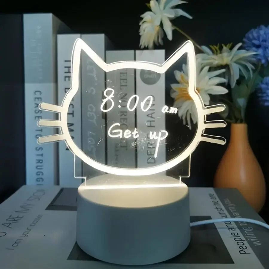 A repeatable writing cat face shape LED writing board, room living room work table computer notepad