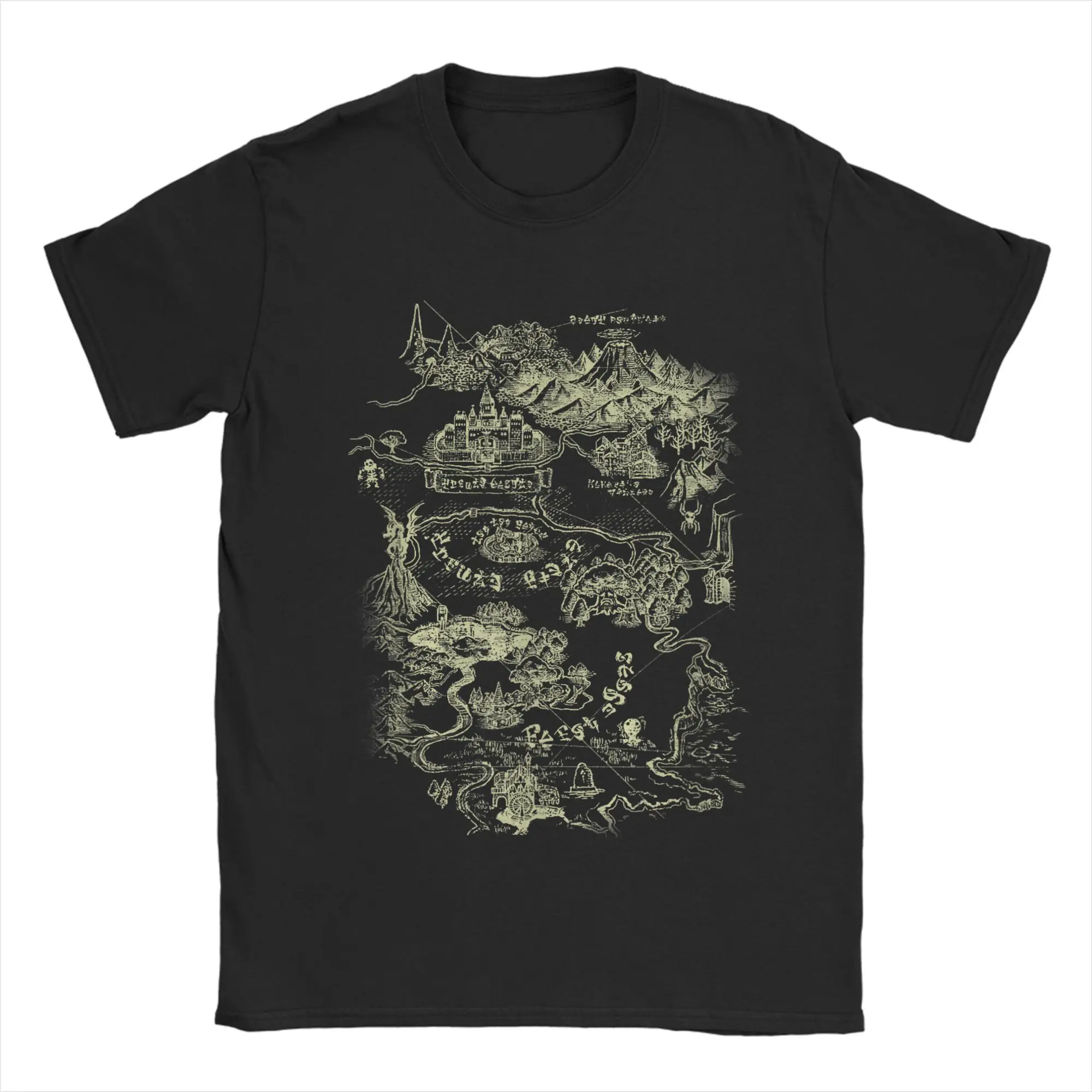 Camisetas para hombre Zeldas Hyrule Map, camisetas de algodón novedosas, camisetas de manga corta, camisetas con cuello redondo para fiesta