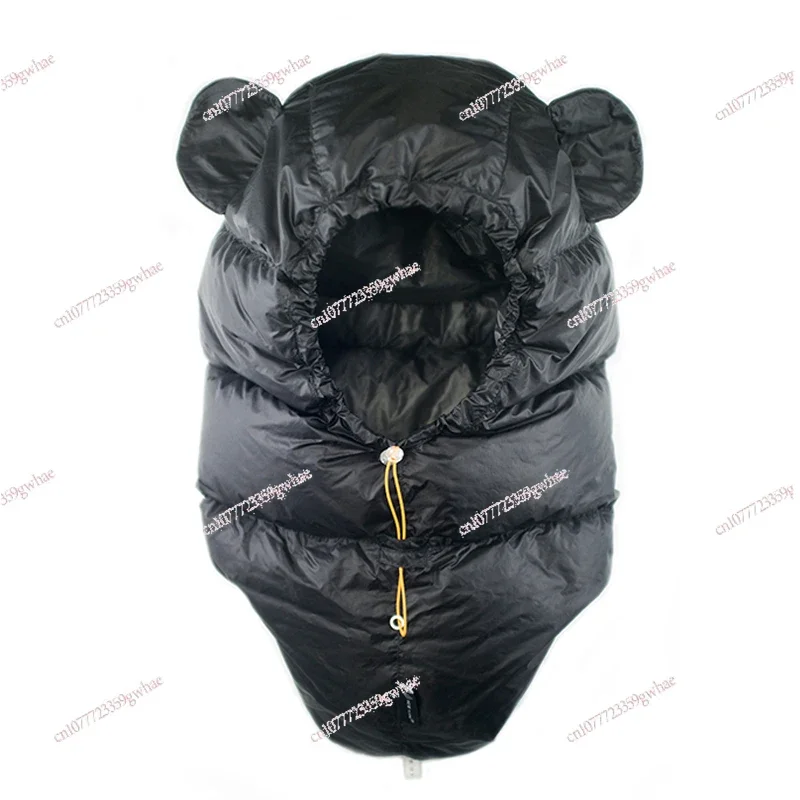 

Черная шапка-пуховик с медвежьими ушками, теплая шапка Лей Фэн, ветрозащитная пуховая шапка для скалолазания на открытом воздухе