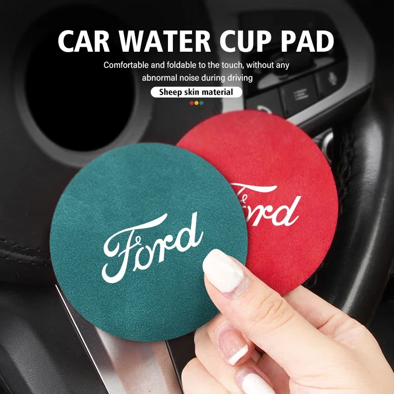 Posavasos para coche, alfombrilla antideslizante con ranura para taza de agua, soporte para bebidas, para Ford Escort KA Flex Everest KA Expedition Falcon Fusion, 2 uds.