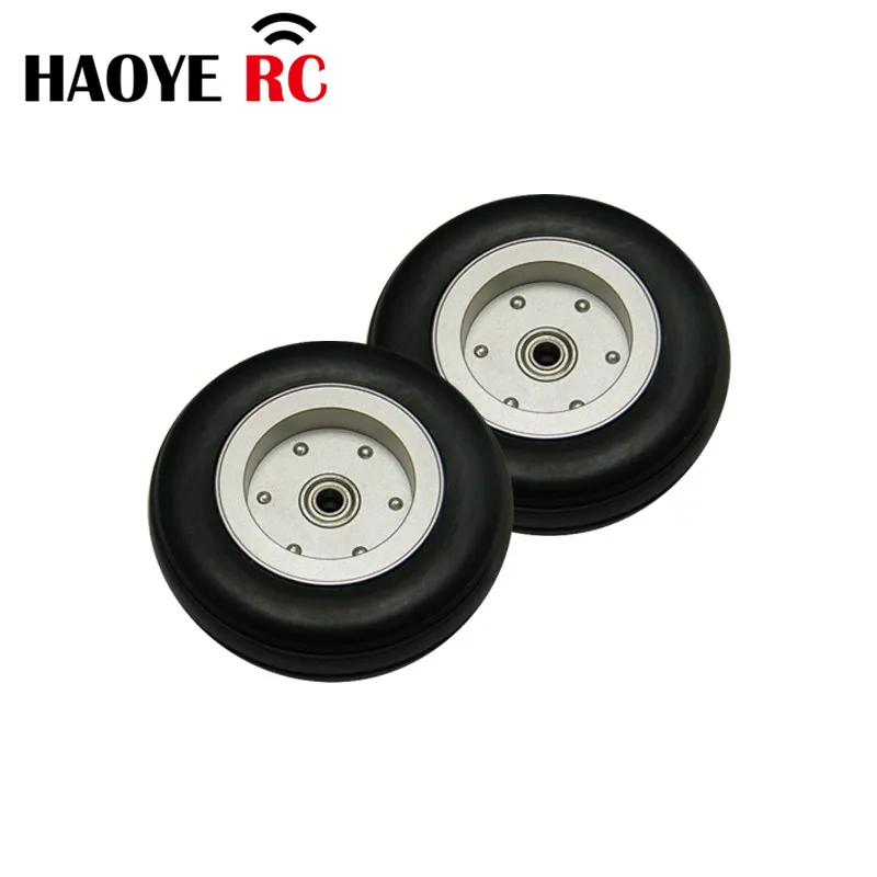 Haoye 1 Pc Landing Gear Wheels Rubber Tires Tyre Aluminum Hub Rubber Wheel With Bearing For RC Airplane Replacement Accessory