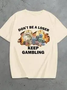 تي شيرت جديد فضفاض ومريح من القطن الخالص بأكمام قصيرة مع أنماط طباعة مضحكة ومتفجرة للرجال والنساء #4