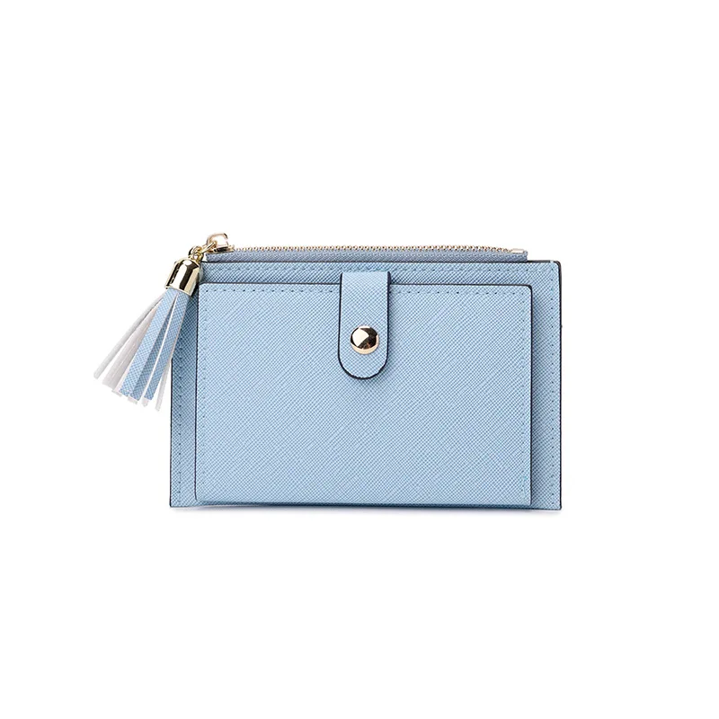 2023 Solid Color Card Bag Women's Minimalist Short Wallet Multi Card Slots Wallet Business Card Holder for Female