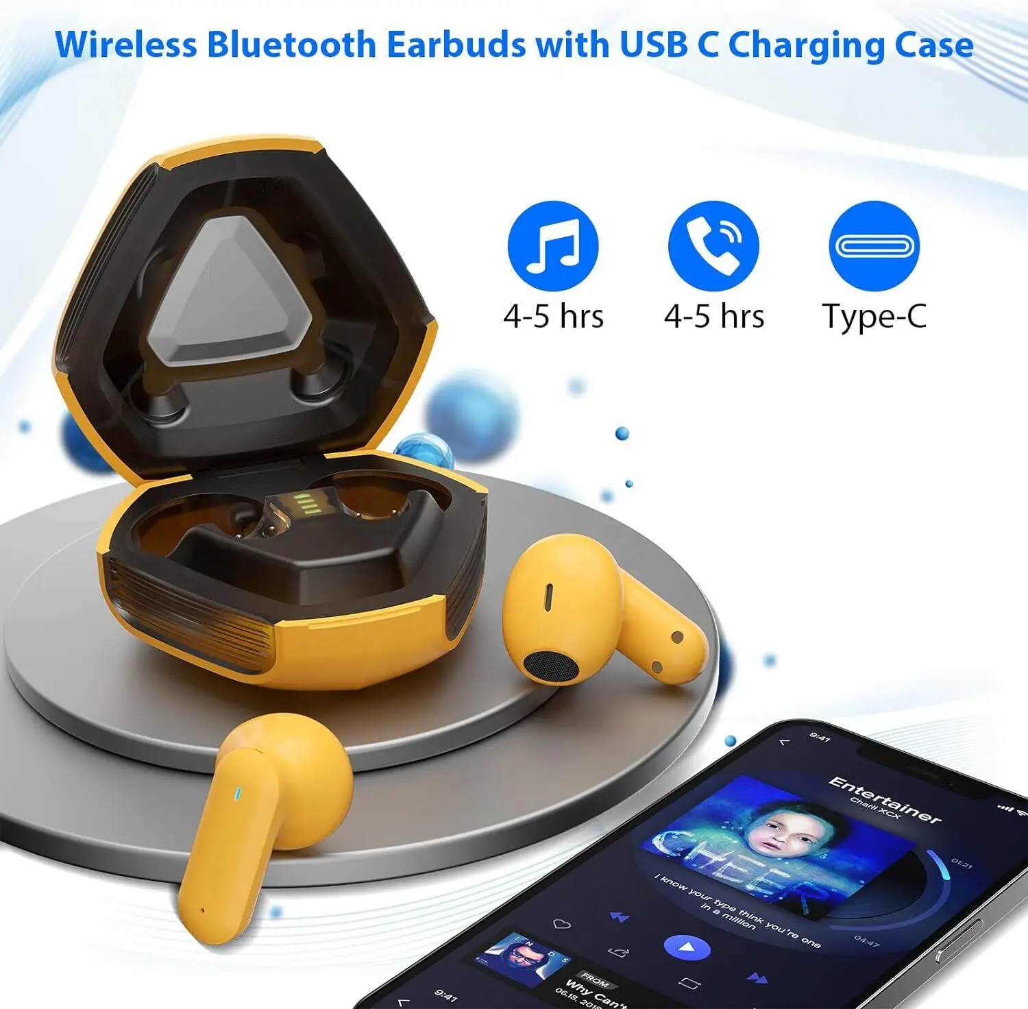 LY09 Wireless Earbuds Gaming Earphones Headsets With ENC Noise Canceg And 400Mah Charging Box