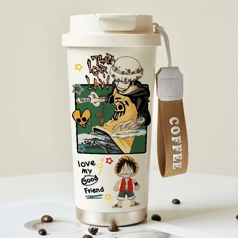 Thermos cup anime One Piece cartoon kawaii high-looking portable large-capacity water cup stainless steel cold coffee cup gift