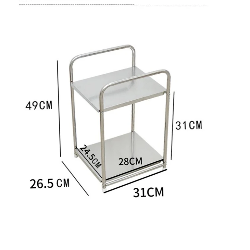 Nordic Style Sofa Side Table Room Bedside Table Double-layer Home Stainless Steel Storage Rack Home Decoration Furniture