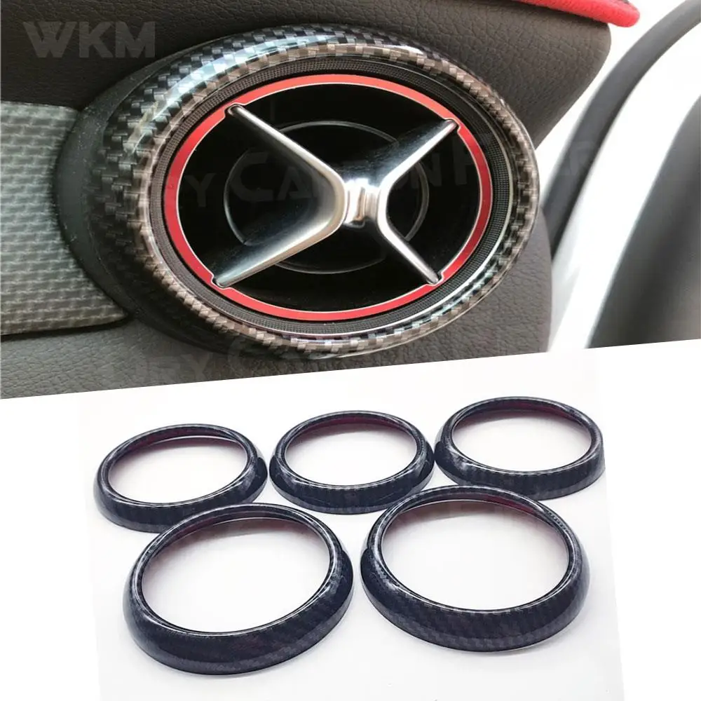 

For Mercedes Benz CLA GLA Class W117 X156 ABS Carbon Look Material Air Conditioning Vent Decorative Rings Car Accessorise