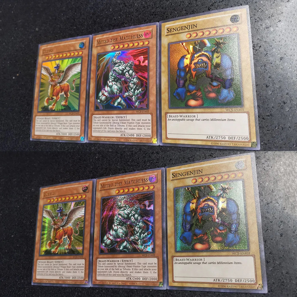 3PC/Set HZ Anime Yu-Gi-Oh DIY ACG Boy Battle Game Toys Collectible Card Christmas Birthday Gift Egyptian God WCS Champion Card