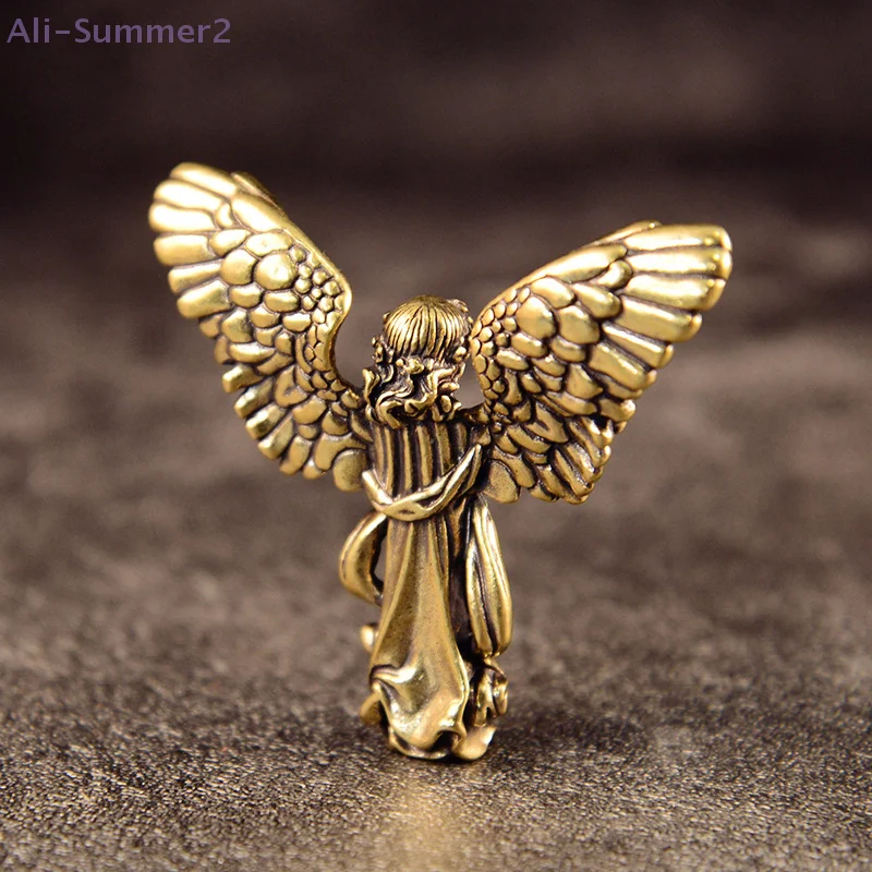 خمر النحاس المباركة الحارس الملاك التماثيل المنمنمات سطح المكتب الحلي جميل تمثال صغير ديكور المنزل الحرف