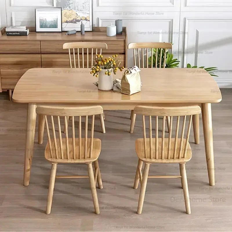 Japanese Solid Wood Small Apartment Home Dining Tables And Chairs Set Dining Tables Nordic Luxury Rectangular Dining Table