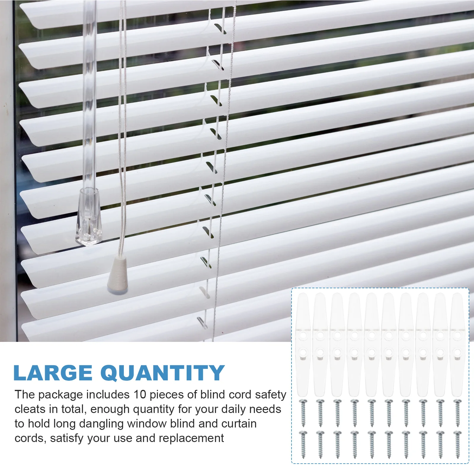 

10pcs Blind Cord Cleats Plastic Transparent Safety Rope Organizer for Curtains Blinds Window Child Pet Protection Controller