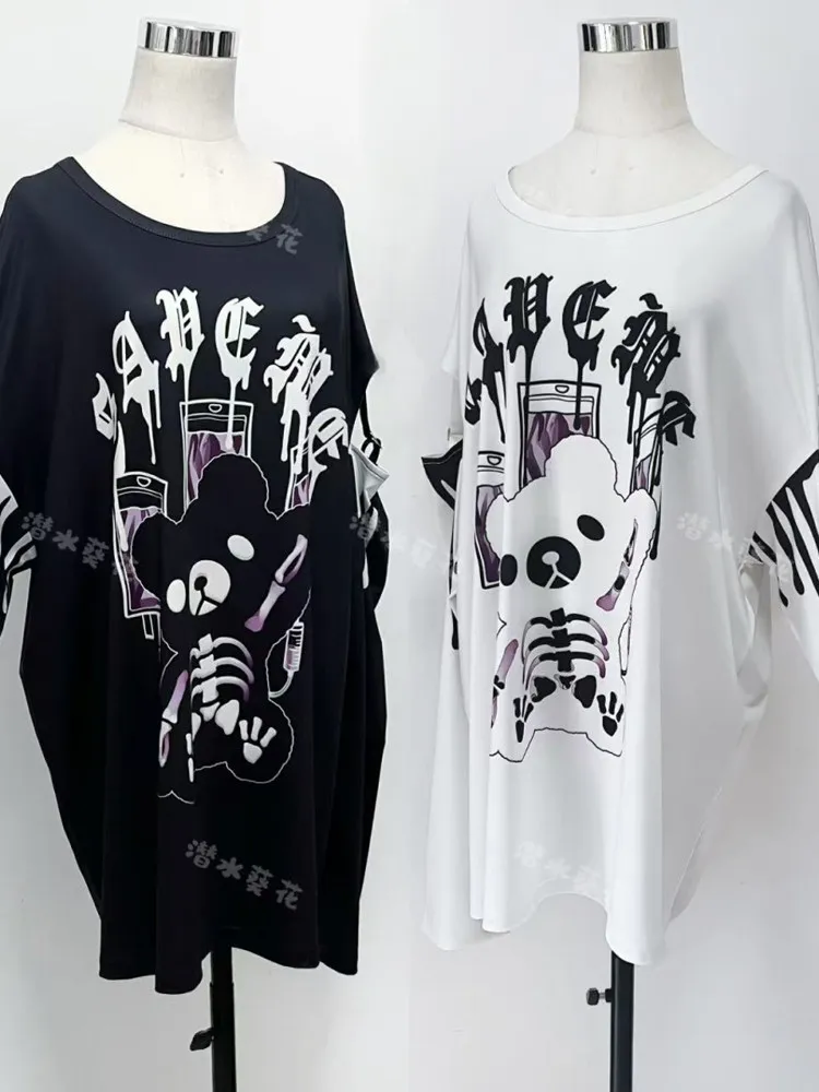 

Y2k Long Sleeve T-Shirt 2025 New Summer Cute Cartoon Printed Mine Subculture Two Dimensional Loose White TShirt Women Clothing