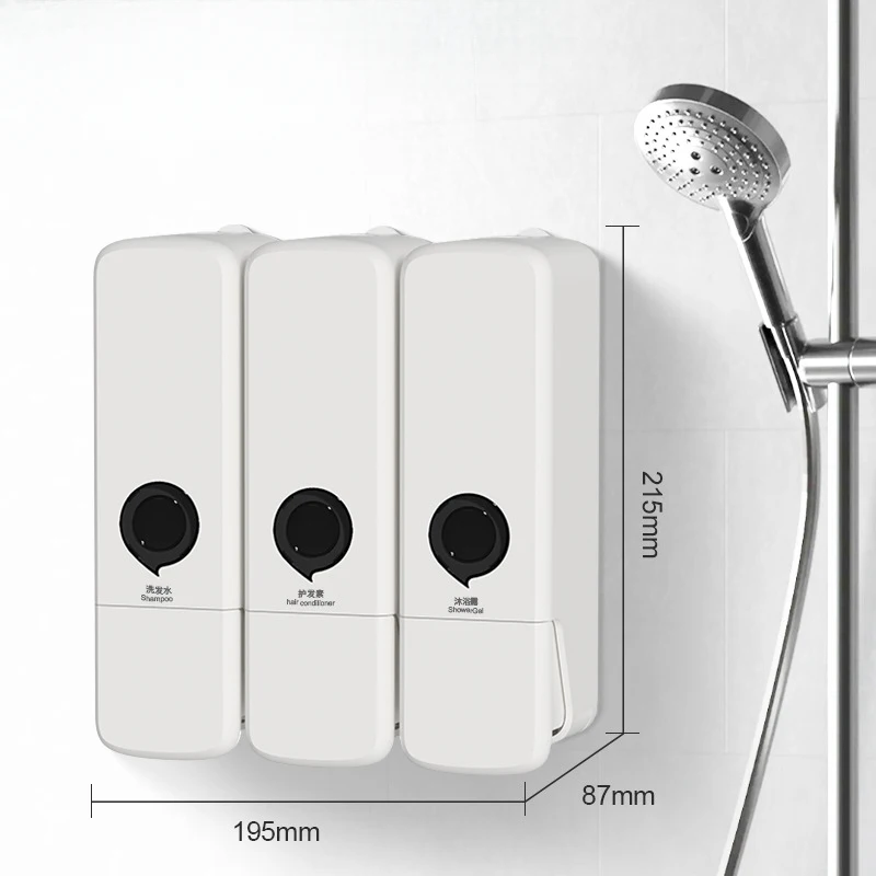 

Manual Press Wall Soap Dispenser No Drill Shampoo Shower Gel Box Hand Soap Dispenser For Home Bathroom Kitchen