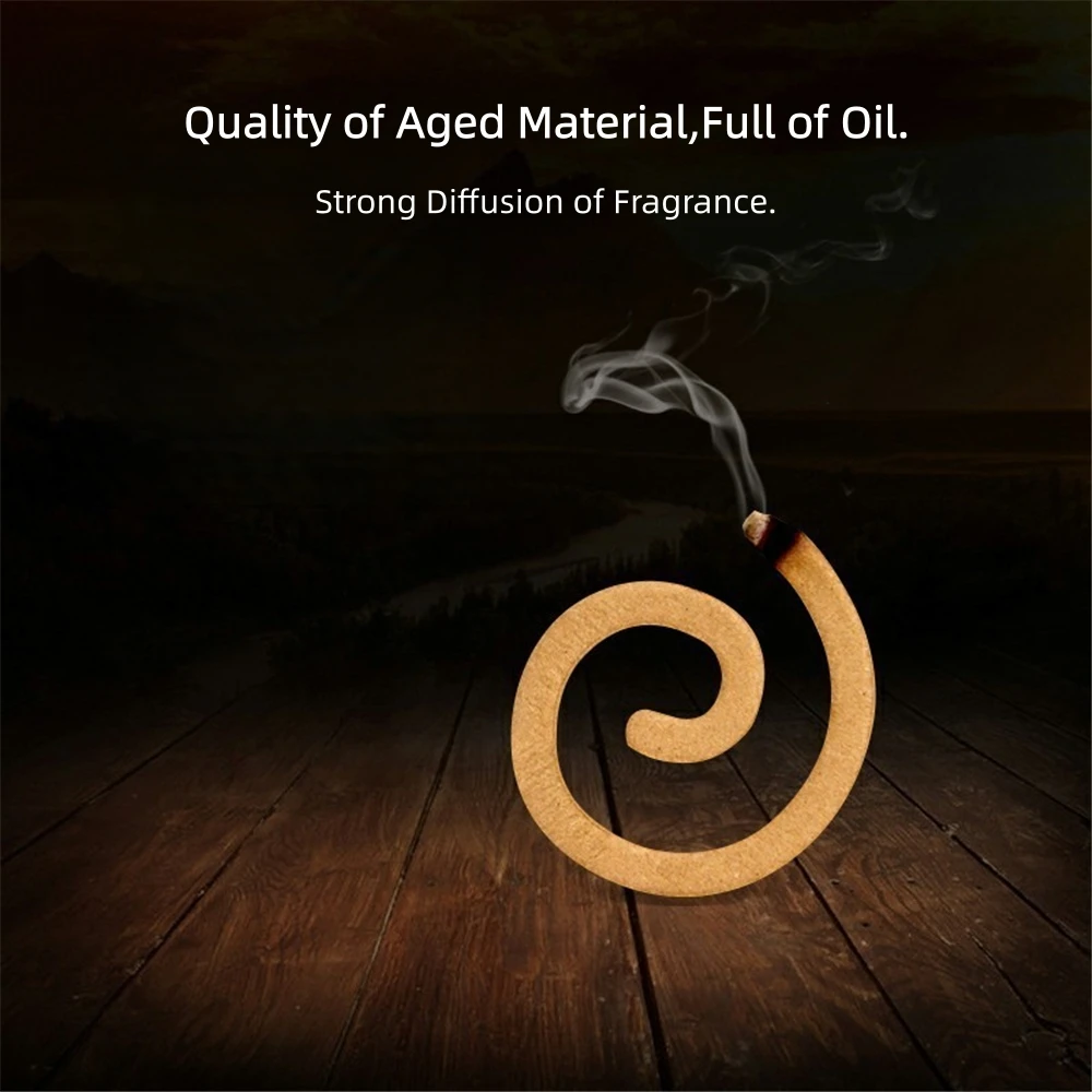 100 Pieces Stick-Free Hainan Agarwood Coil Incense - Portable Pack, Old-Material Quality, Home or Out Door Use, Oud Coil Incense