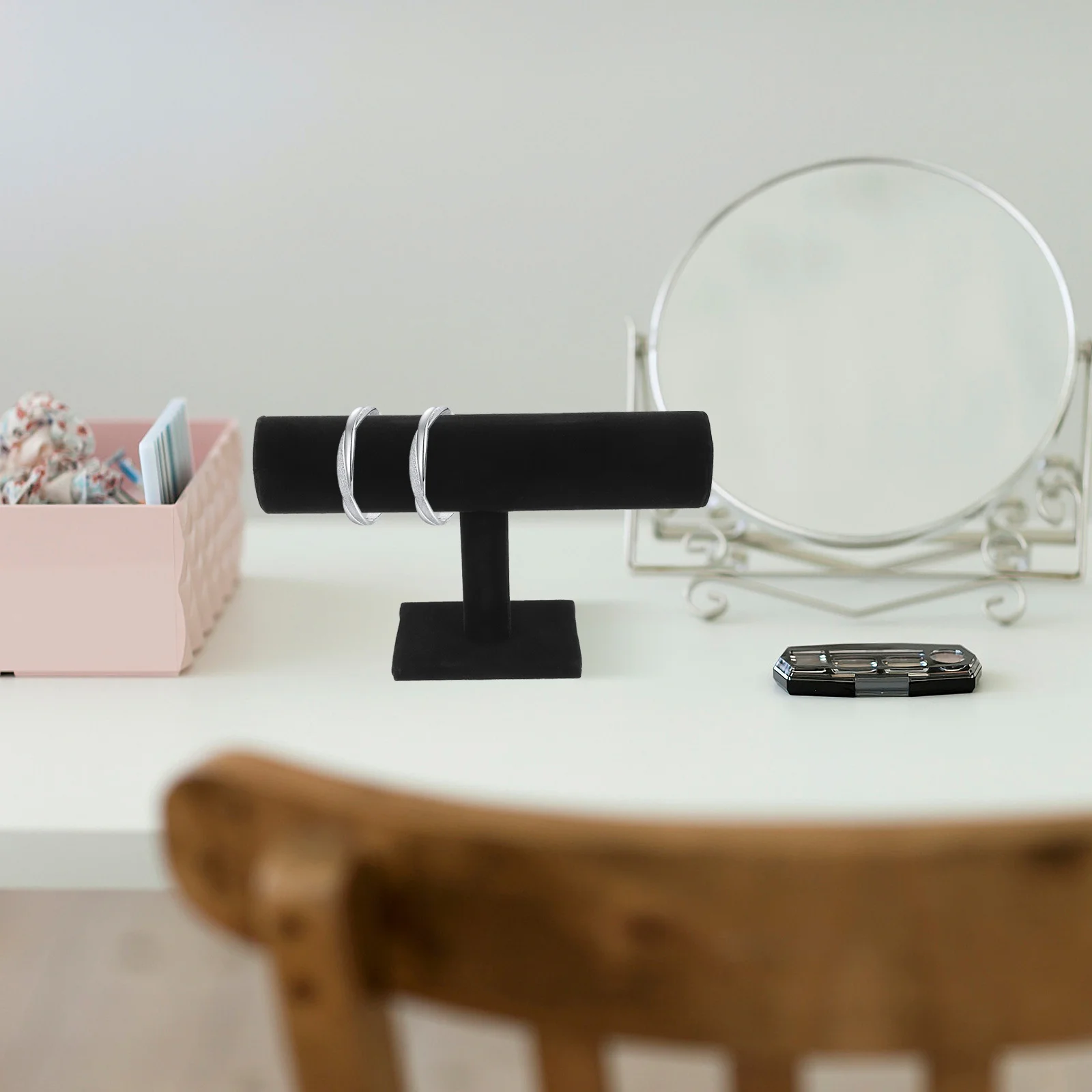 

2pcs Jewelry Display Stand Bangle Holder T-Shaped Bracelet Organizer Retro Watch Storage Rack Desktop Jewelry Holder