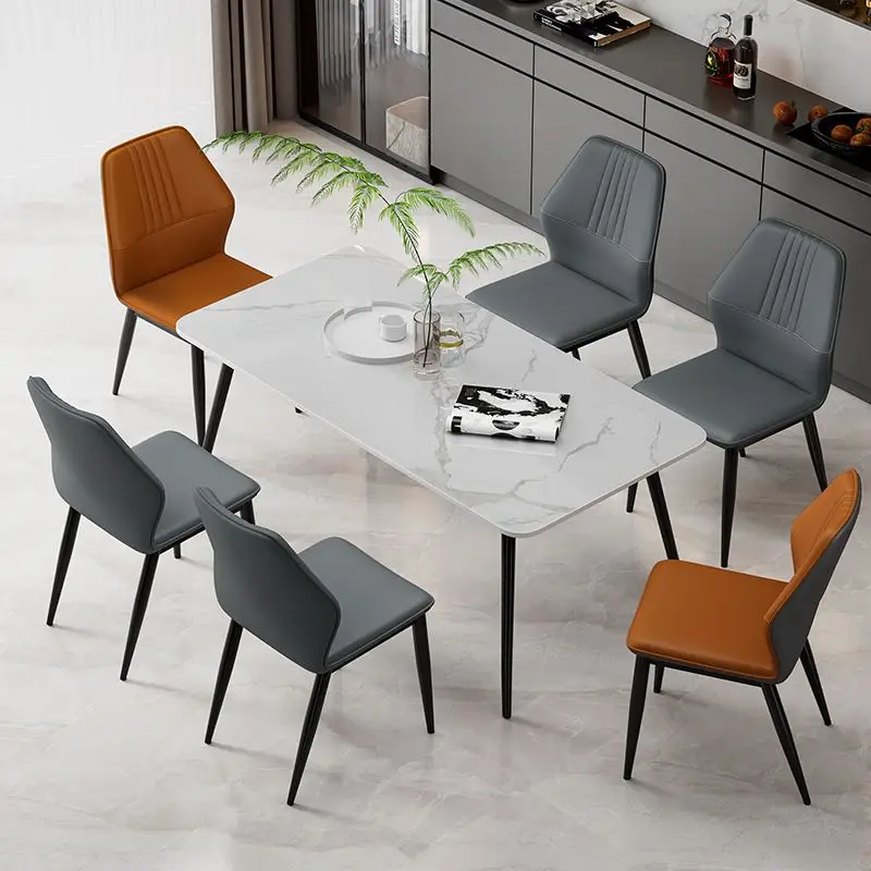 Светильник Home Nordic Modern Simple High-end Back Chair, обеденный стол для ресторана, кожаный стул