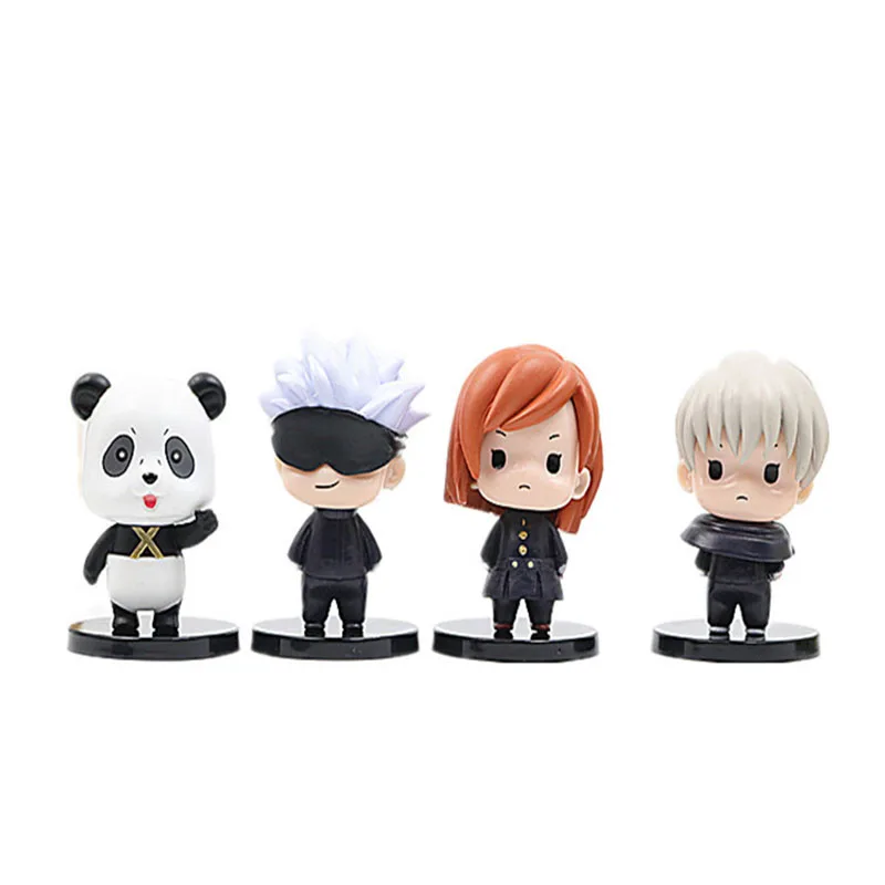 8pcs/set Jujutsu Kaisen Anime Figure Itadori Yuji Ryomen Sukuna Satoru Gojo GK Model Car Decorations Desktop Ornament Gift Toys