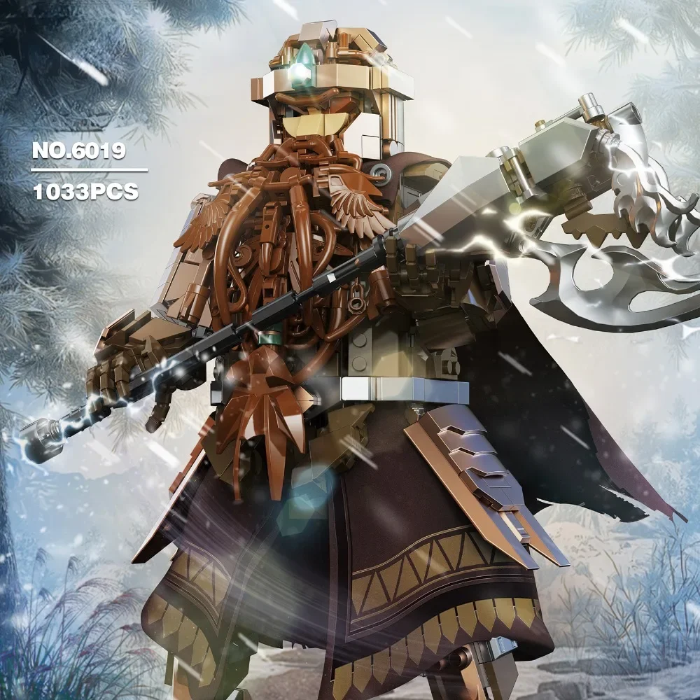 

6019 1033PCS Fantasy Dwarf Warrior Building Set Middle-earth Inspired Armored Ring Protector Model for Collectors Kids