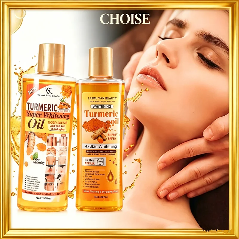 Kurkuma Ätherisches Öl Gesichts- und Körpermassageöl Feuchtigkeitsspendend Diffusor Aromatherapie Aufhellend Glättend Körper Gesicht Hautpflege 200ml