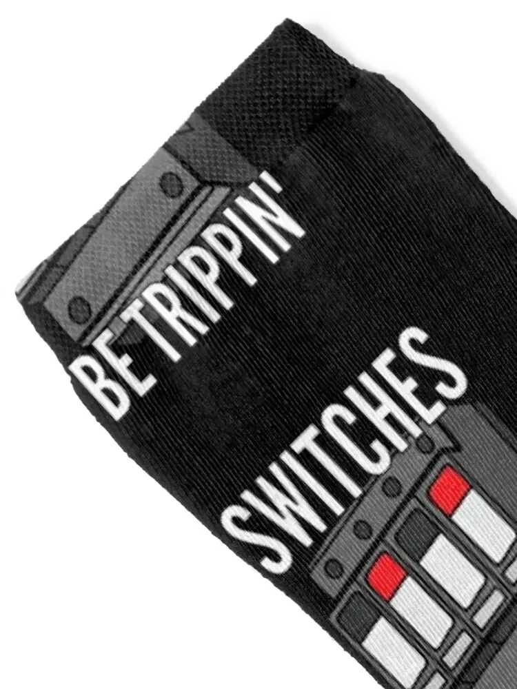 Switches Be Trippin-Chaussettes drôles d'électricien pour hommes et femmes, chemises de course professionnelles pour enfants, idées cadeaux Saint Valentin pour garçons