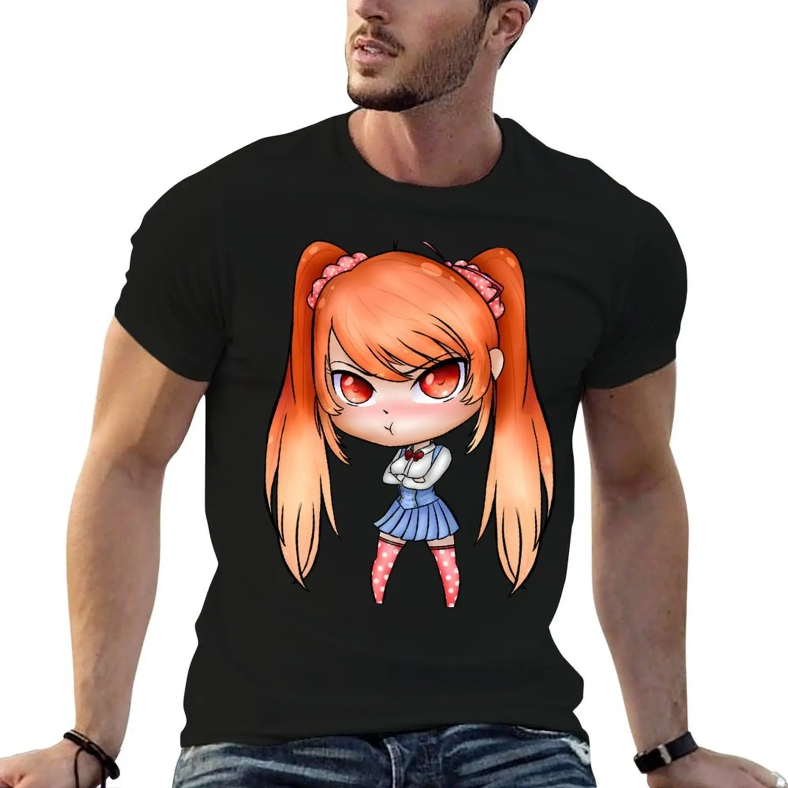 Yandere Simulator - Chibi Osana Najimi (Uniform 7/New Uniform) T-Shirt plus size tops tees mens plain t shirts
