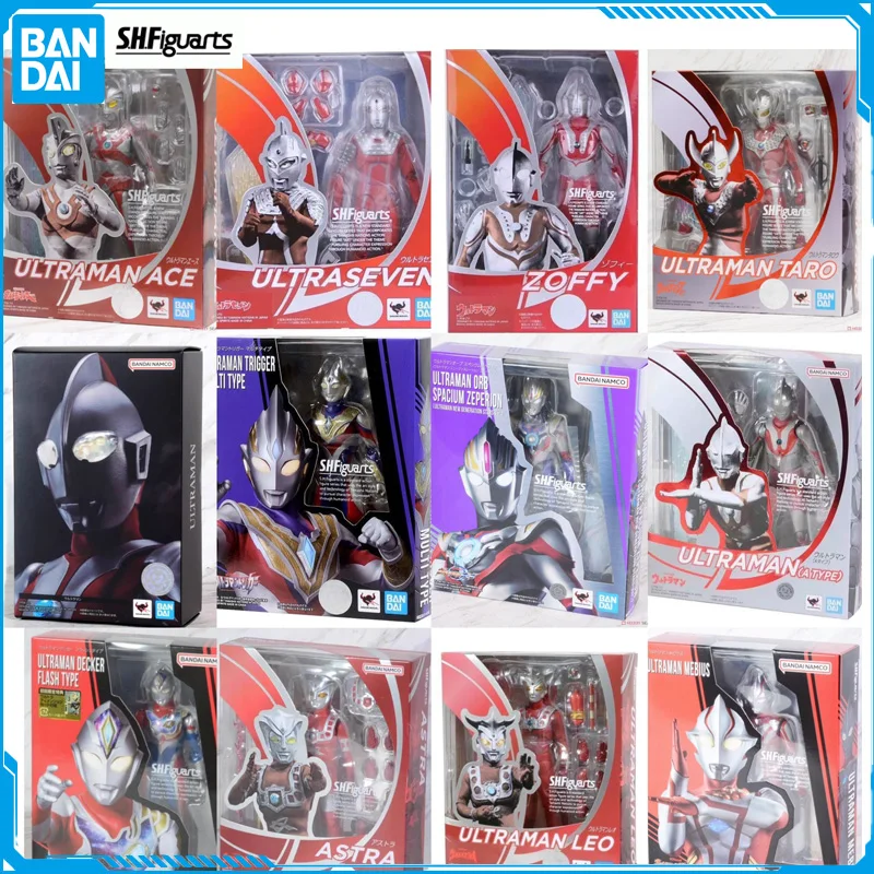 

In Stock Bandai SHF ULTRAMAN SEVEN TARO ACE LEO TRIGGER JACK Original Anime Figure Model Toy Action Figures Collection Doll Pvc