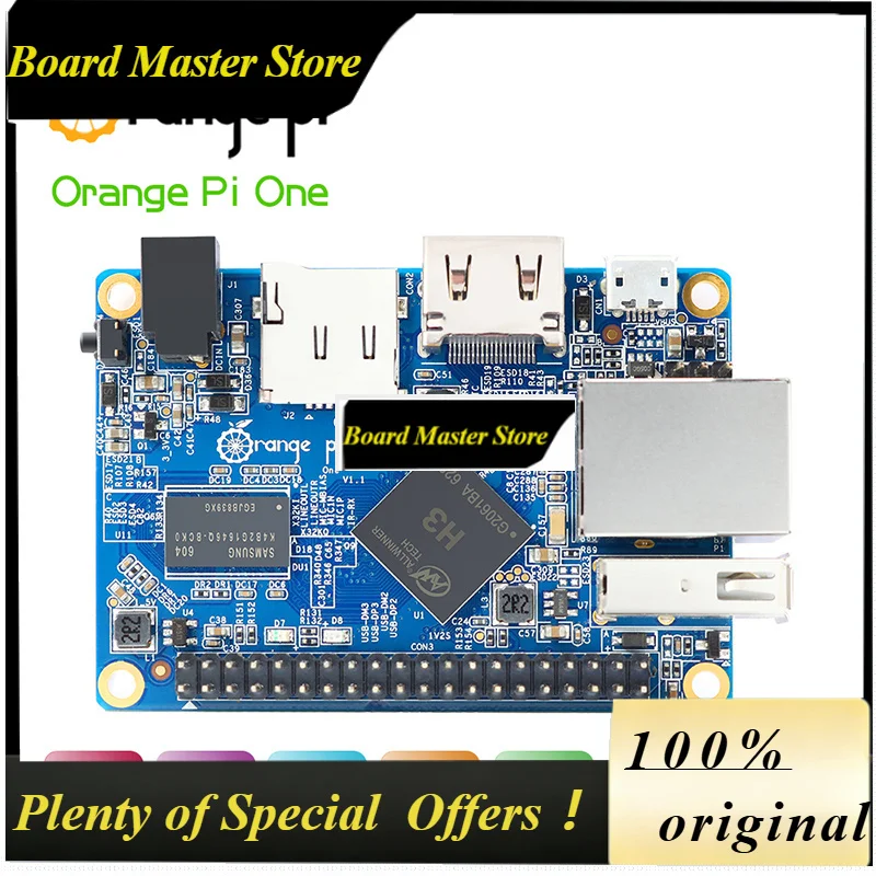 BoMaSOrange Pi One 1GB RAM Mini PC Allwinner H3 SoC DDR3 Quad-Core Single Board Computer Support Android Linux OS Development Bo