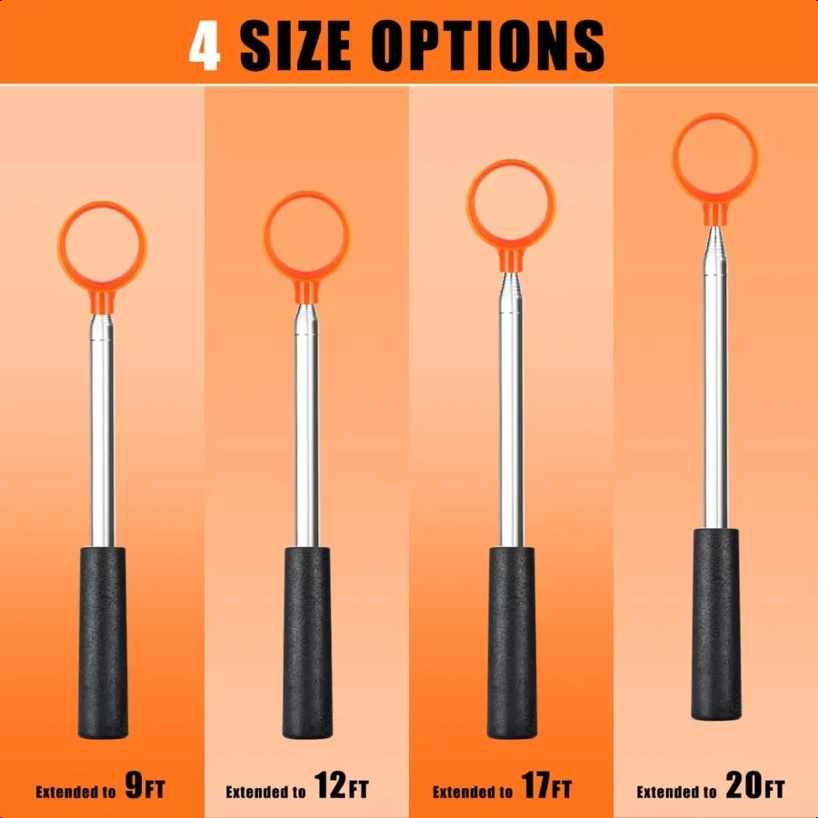 Retriever per palline da golf telescopico per acqua 9Ft 12Ft 17Ft 20Ft Retriever per palline da golf in acciaio inossidabile Retriever per palline da golf professionale