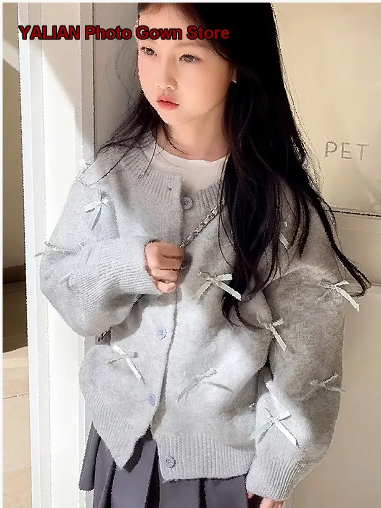 Girls Autumn Spring Knit Jacket Older Girls Stylish Knit Top Kids Older Kids