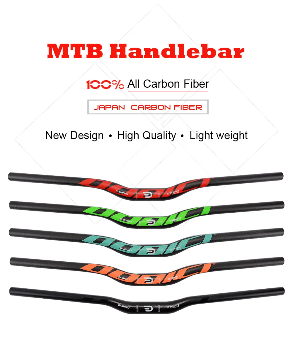 DODICI Carbon Handlebar MTB Handlebar Flat Or Rise Handlebar 31.8*690/720/740mm Matt Bicycle Handlebars Mountain Bike Accessorie