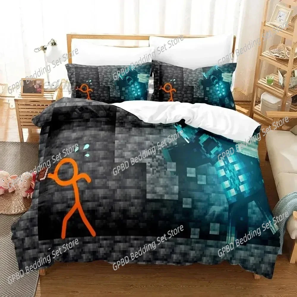 

3D Anime Alan Becker Bedding Set Single Twin Full Queen King Size Bed Set Aldult Boys Bedroom Duvet cover Sets 3D Print Game