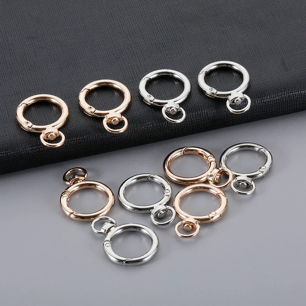 100pcs DIY Key Chain Accessories Metal Clamp Carabiner Split Ring Keychain Rotating Keychains Lobster Lock Clip Buckle Accessory