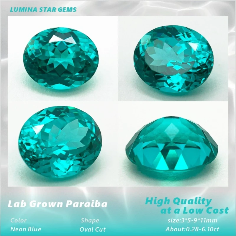 Lab Grown Sapphire Paraiba Oval Cut Selectable Certificate 2