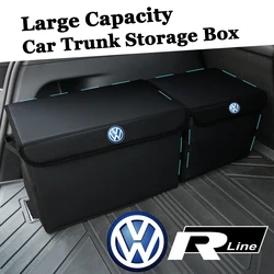 Car Trunk Organizer Box Large Capacity Storage Bag Folding Tidying Accessories for Volkswagen VW RLINE Golf Passat Polo Tiguan R