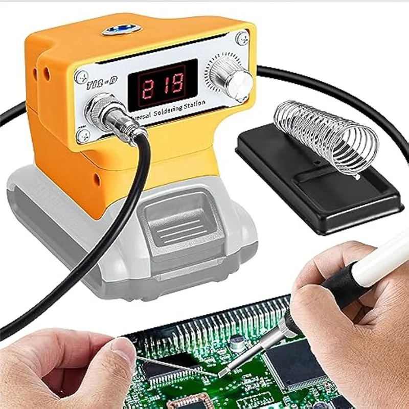 

ABEZ Cordless Soldering Iron Station Soldering Iron Set For 20V Battery,Battery Powered Digital Soldering Iron With T12 T