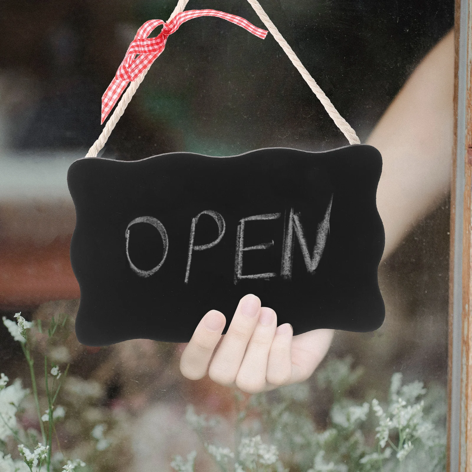 Mini Chalkboard Sign Hanging Door Decor for Home Store Lightweight Wood Message Board Portable Welcome