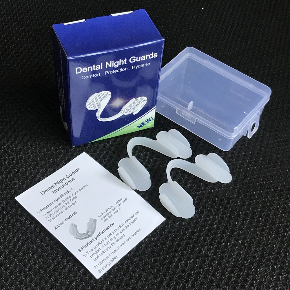 2Pcs Silicone Teeth Mat Soft Mouth Grinds Universal Anti-wear Silicone Tooth Pad for Grinding Clenching Teeth at Night