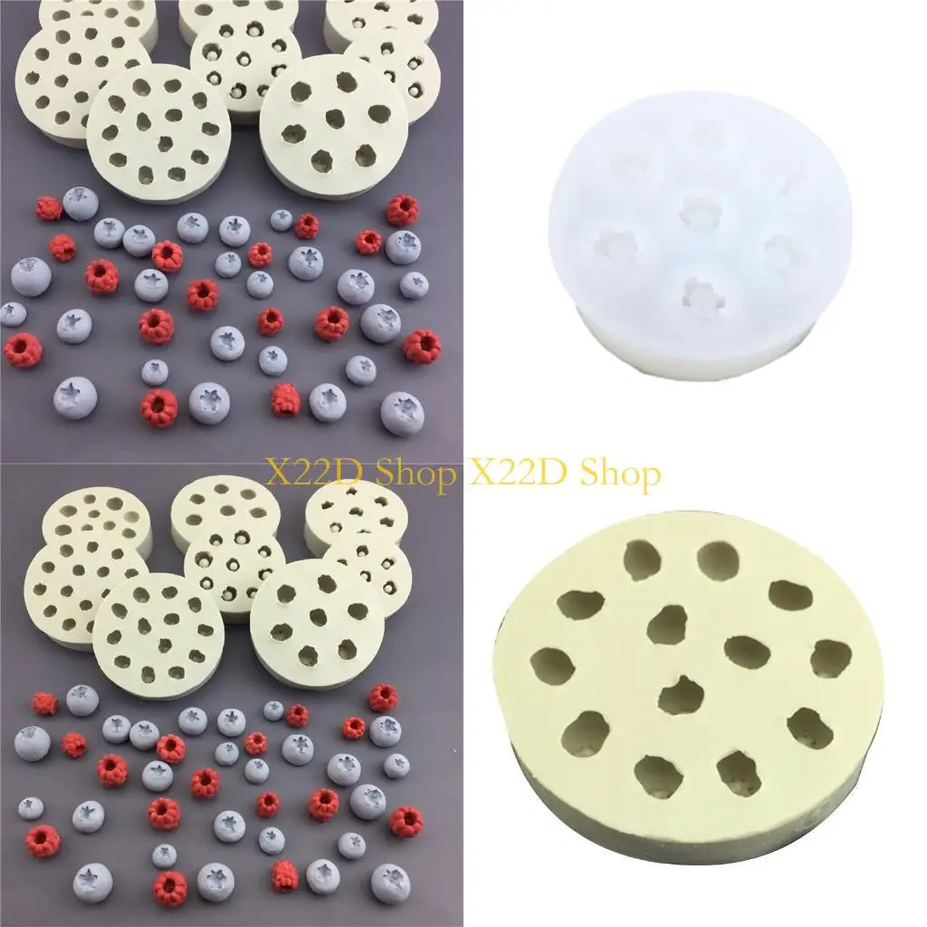 X22D 3D Raspberry Blueberries Cookie Molds Biscuits Molds  Cartoon Press Baking Molds