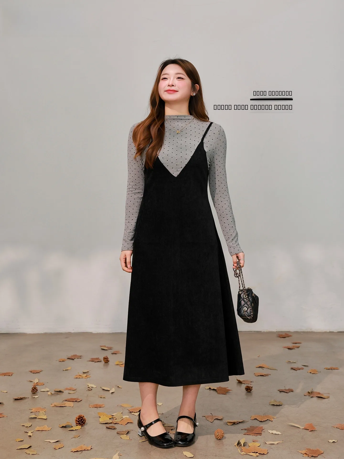 

plus Size Winter Dr with A-Line Skirt Print Knitted Fabric Long Sve High Waist Gathered Hem Color Blo Polka Dot Women...