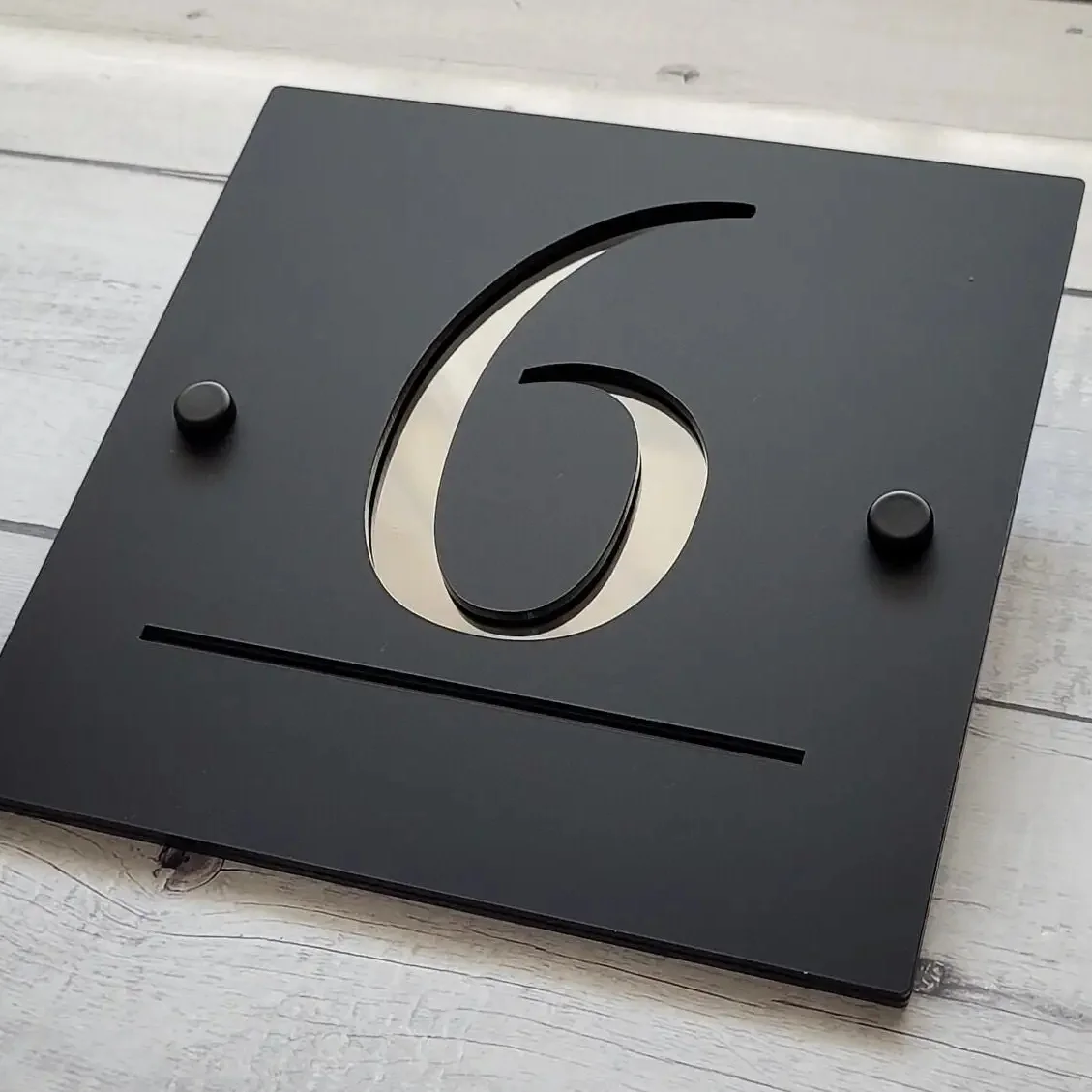 Plaque d'adresse résidentielle personnalisée, acrylique mat moderne avec plaque d'immatriculation de maison miroir doré, panneau de porte extérieur Durable