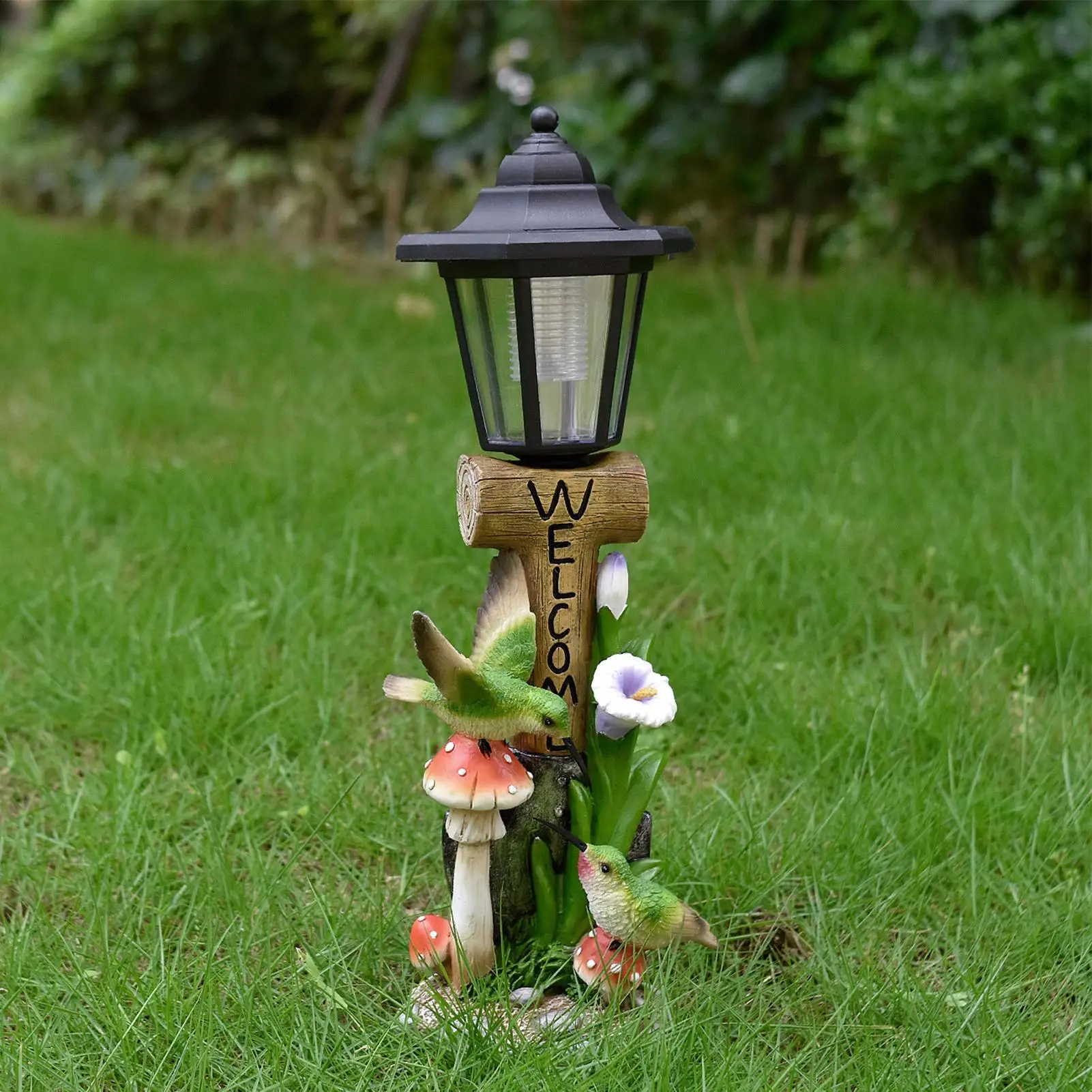 Garden Statues Light Up Auto On/off Resin Sculpture Lighting Outdoor Statues With Solar Lantern For Home Garden Yard Lawn view 4