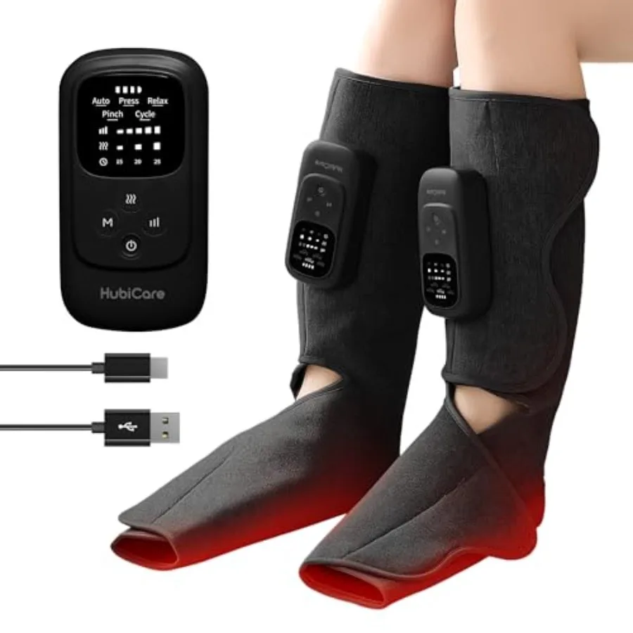 

Беспроводной массажер для икр и стоп с функцией нагрева и воздушной компрессии для улучшения кровообращения и снятия боли, 5 режимов, 5 уровней интенсивности, Reduc