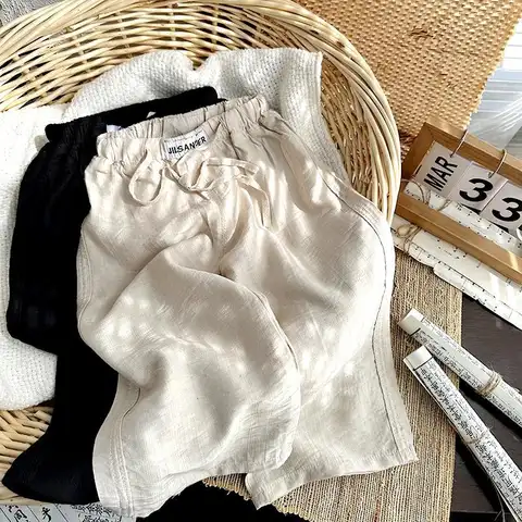 Children's Summer Wide Leg Pants Thin Style Girls' Wide Songshan Honku Boys' and Girls' Long Pants Girls' Pants