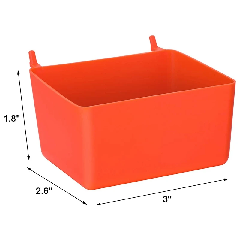 8 Pieces Pegboard Bins Kit Pegboard Parts Storage Pegboard Accessories Workbench Bins for Organizing Hardware(Red)