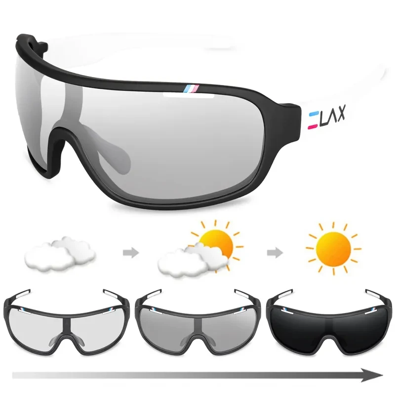 ELAX Brand New Men Women Mtb Photochromic Cycling Glasses Bicycle Eyewear New Bike Sun Goggles Sports Sunglasses