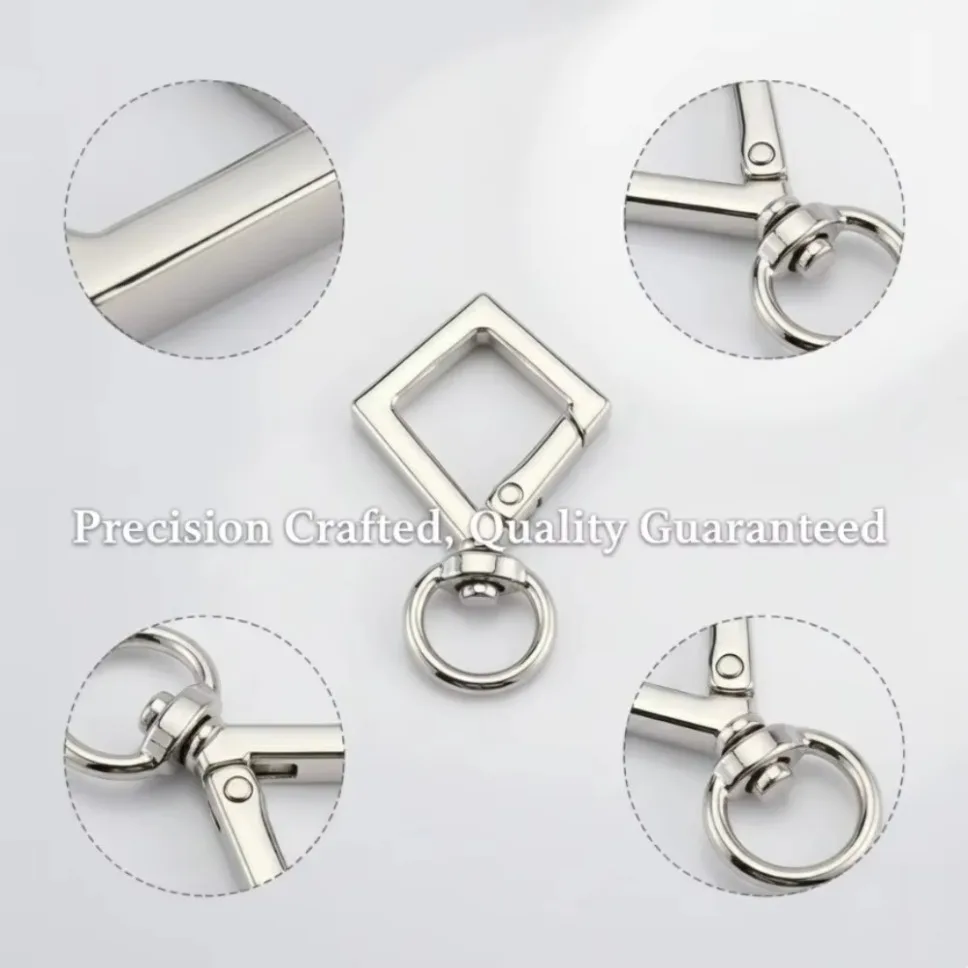 5-100 pcs Rhombic Round Lobster Leather Bag Handbag Strap Connector Pendant Keyring Spring Key Ring Snap Clasp Clip Trigger Hook